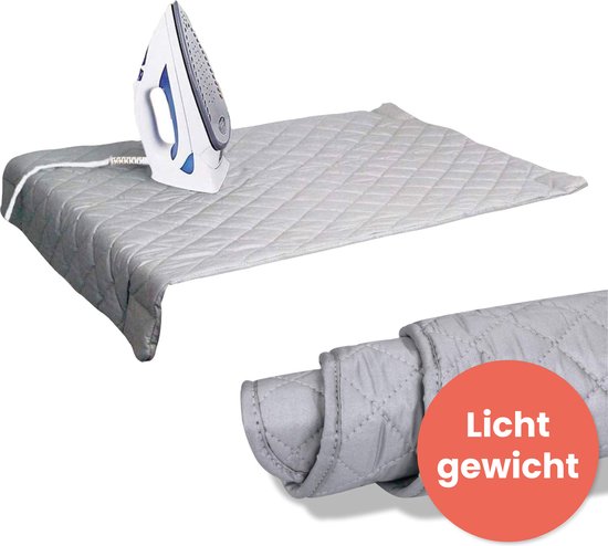Strijkdeken - 85x50 cm - Lichtgewicht - Strijk - Mat - Hitte bestendig - Doek - Plank - Vouw - Voor op Tafel - Reis - Strijkijzer - Mini - Mouwplankje - Kussen - tafelstrijkplank