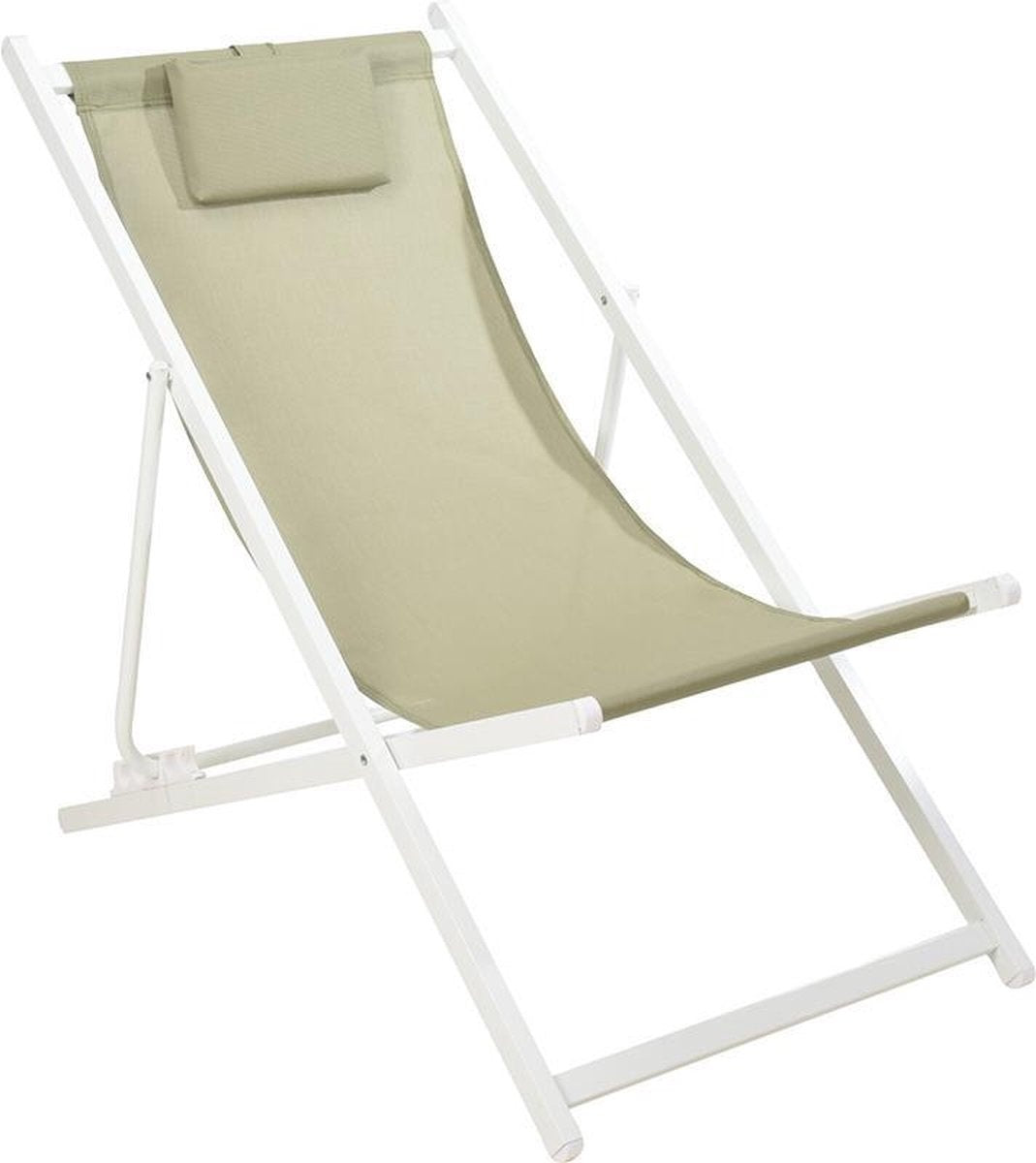 Ligstoel groen, 61x91x101 cm, gemaakt van aluminium en polyester