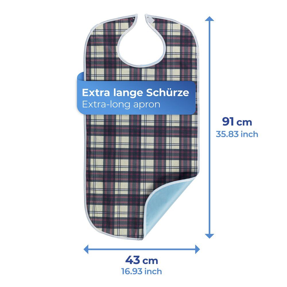 Speiseschürze Eetschort Bruin/Rood Geruit - 43 x 91 cm - Wasbaar op 60°C