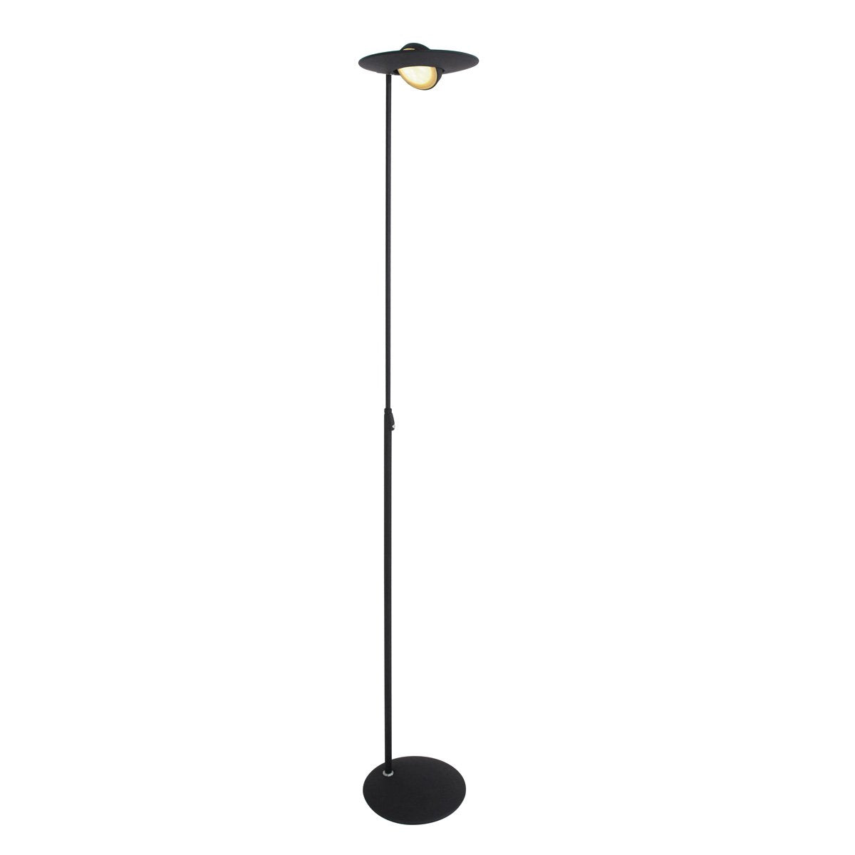 Vloerlamp Zenith LED 1477ZW zwart, hoogte 185 cm, kunststof en metaalmateriaal, kantelbaar, Steinhauer Exclusive