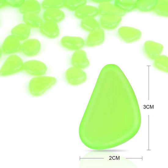 Glow In The Dark Stenen | Decoratie Stenen | Pebbles | Aquarium Steentjes | Tuin Stenen | GROEN | 30 Stuks