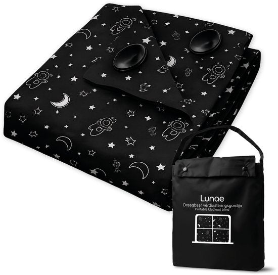 Lunae Draagbaar Verduisteringsgordijn met Zuignappen - 200x130cm - Verduisteringsdoek Zwart - 100% Verduisterende Blackout Curtain - Alternatief voor verduisterend raamfolie - Verduisterende Gordijnen