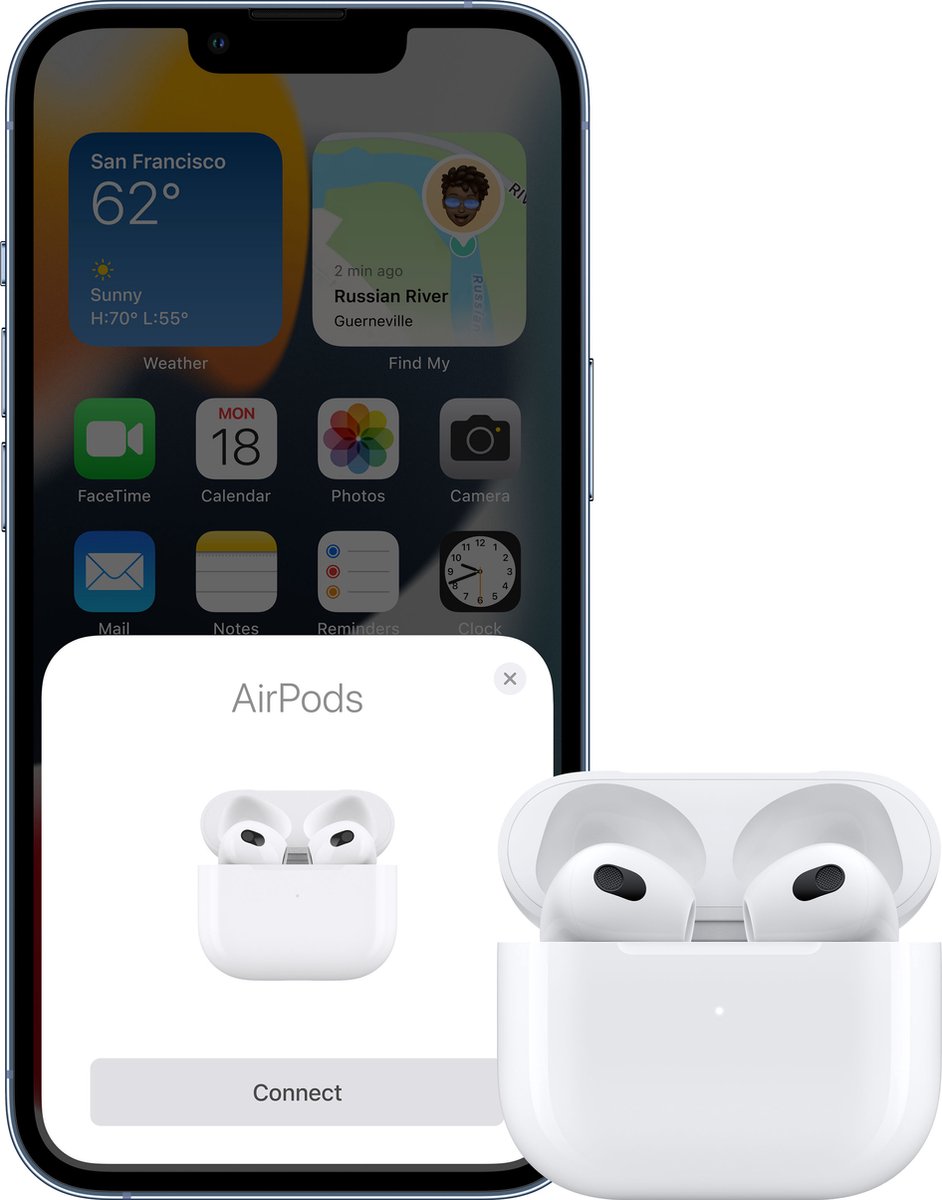 Apple AirPods (3rd generation) Hoofdtelefoons Draadloos In-ear Oproepen/muziek Bluetooth Wit