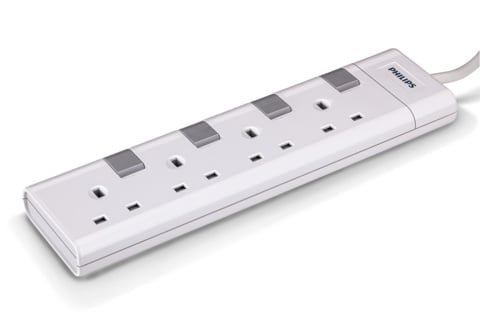 Stekkerdoos 4 Stopcontacten 230V – Philips CHP3140WB/05 – Wit