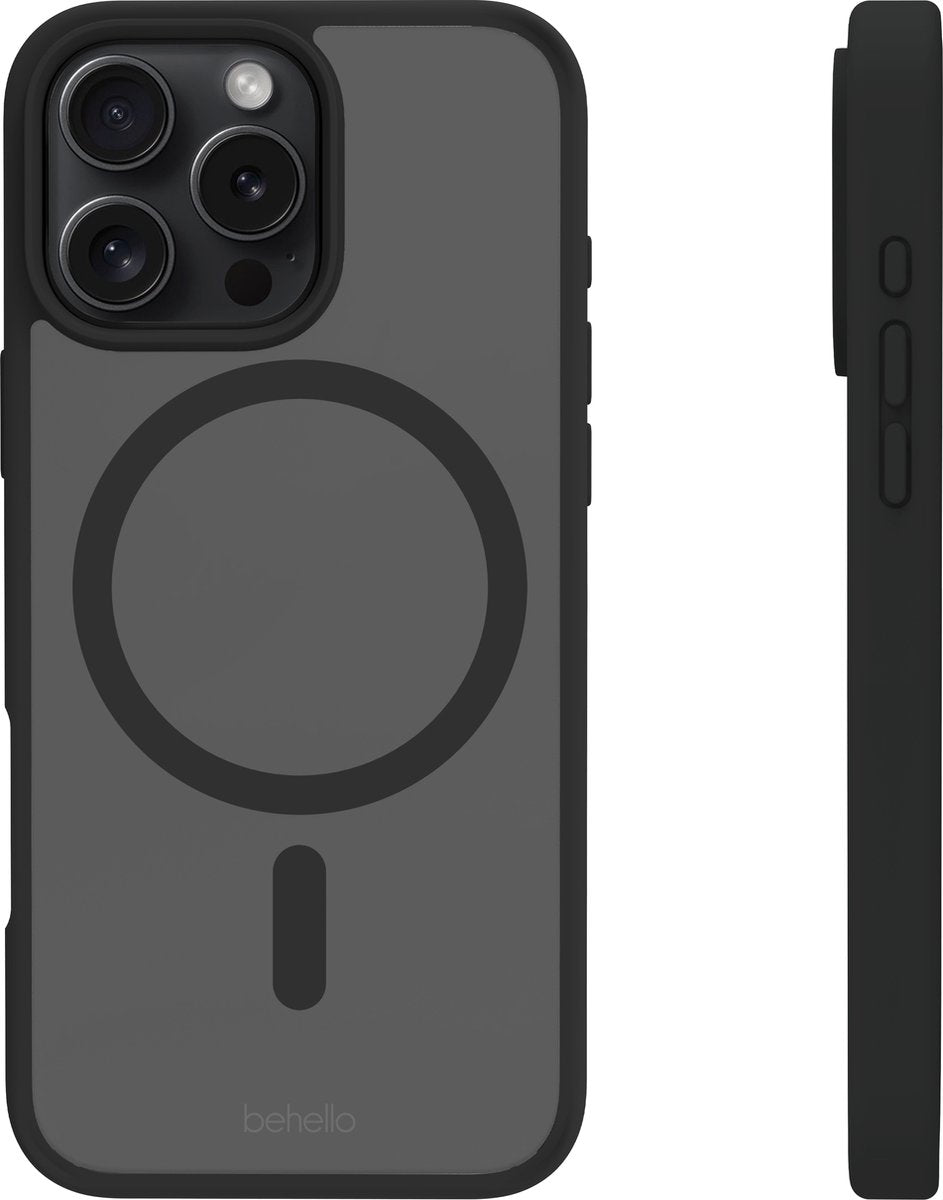 BeHello Hoesje voor iPhone 16 Pro - MagSafe - Flexibel - Schokbestendig - Transparant Zwart