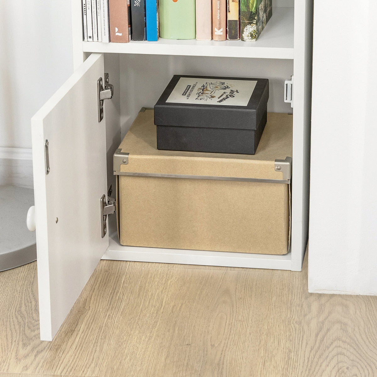 SoBuy Boekenkast - Kolomkast - Max. 40 kg - 33 x 42 x 188 cm - Wit