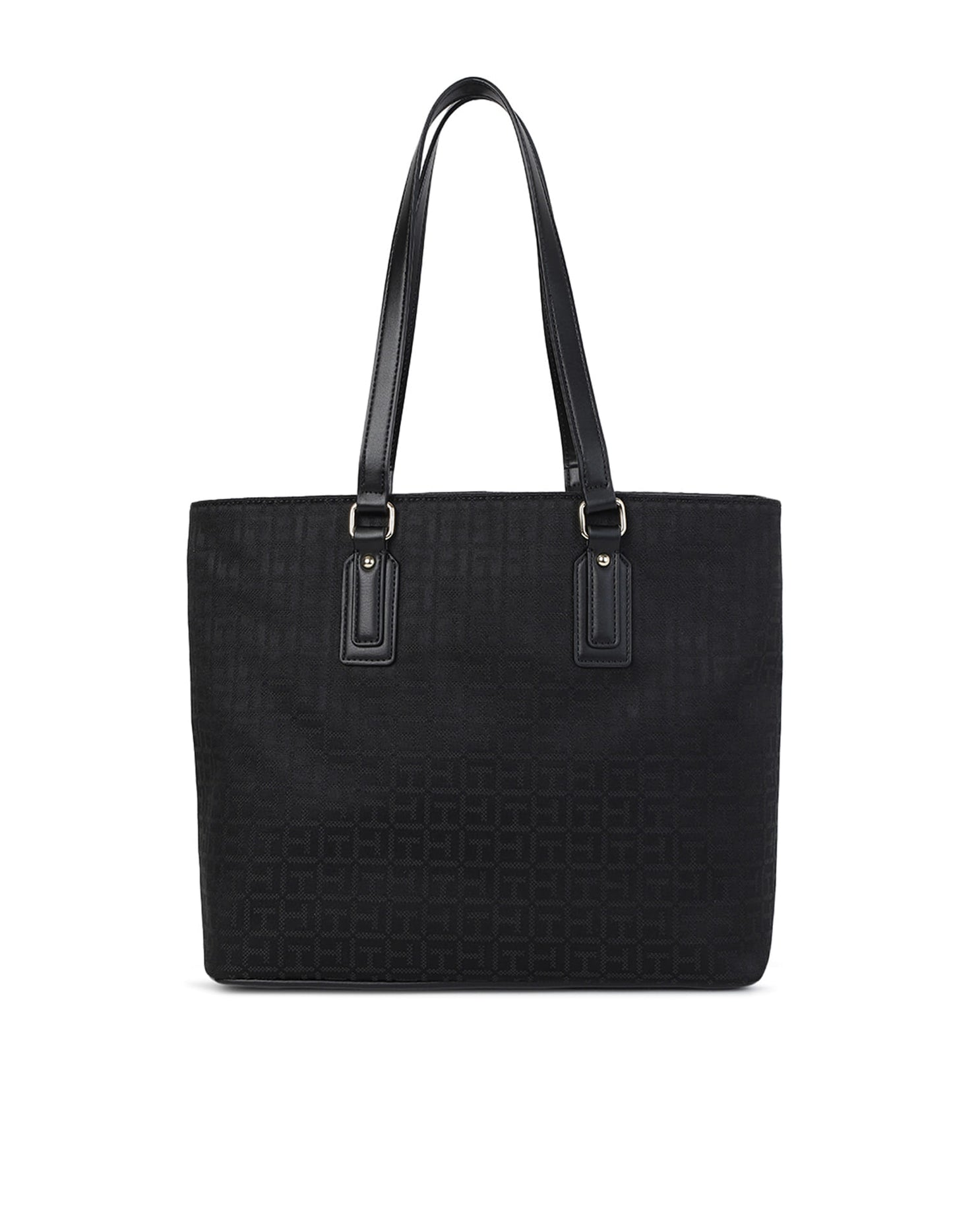 Tommy Hilfiger Jaden Plus Monologo Tote Bag - 100% Polyester - Dames - Handvatten - Ritssluiting - 13x28x33 cm