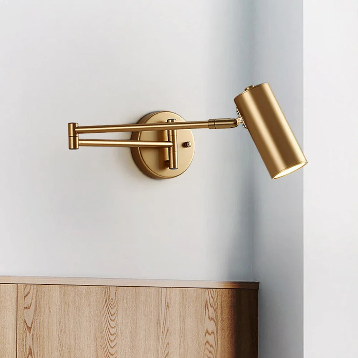 Homary verstelbare zwenkarm-wandlamp - Goud & zwart - Bereik tot 60 cm
