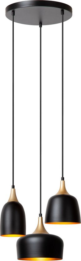 Lucide CHAYANNE - Hanglamp - Ø 30 cm - 3xE14 - Zwart