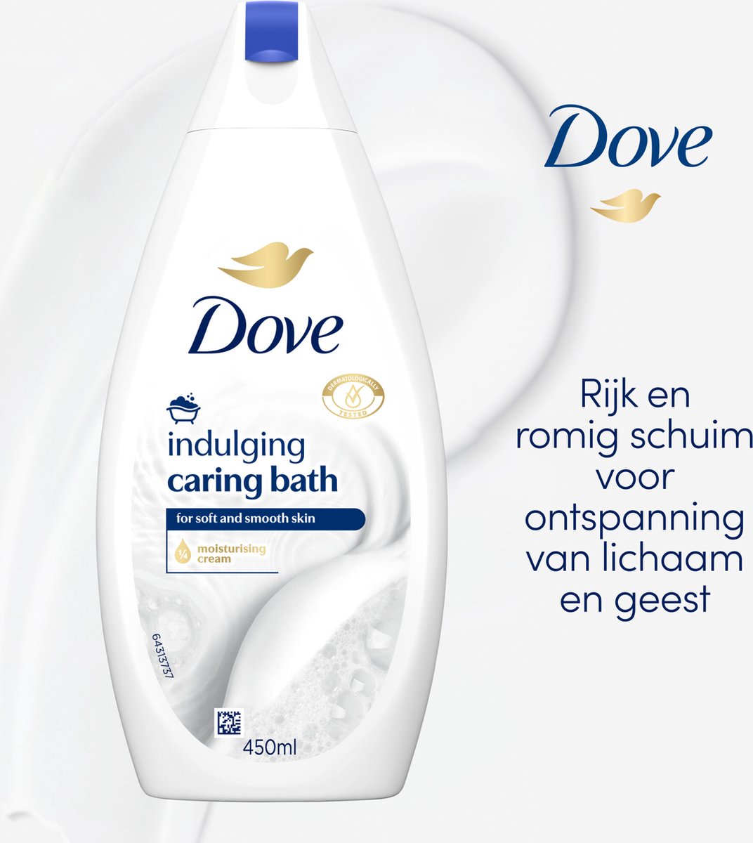 Dove Caring Bath Indulging Cream Badcrème - Hydraterend Badschuim - 6 x 450 ml - Voordeelverpakking