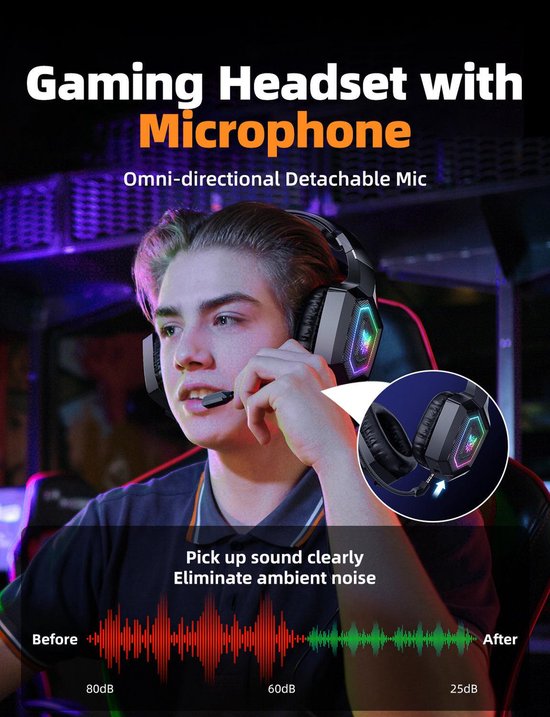 Onikuma GT806 Headset Bedraad en draadloos Hoofdband Gamen Bluetooth Zwart