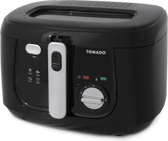 Tomado TDF2501B - Frituurpan - 2,5 liter - Anti reukfilter – Kunststof friteuse - PFAS vrij - Zwart