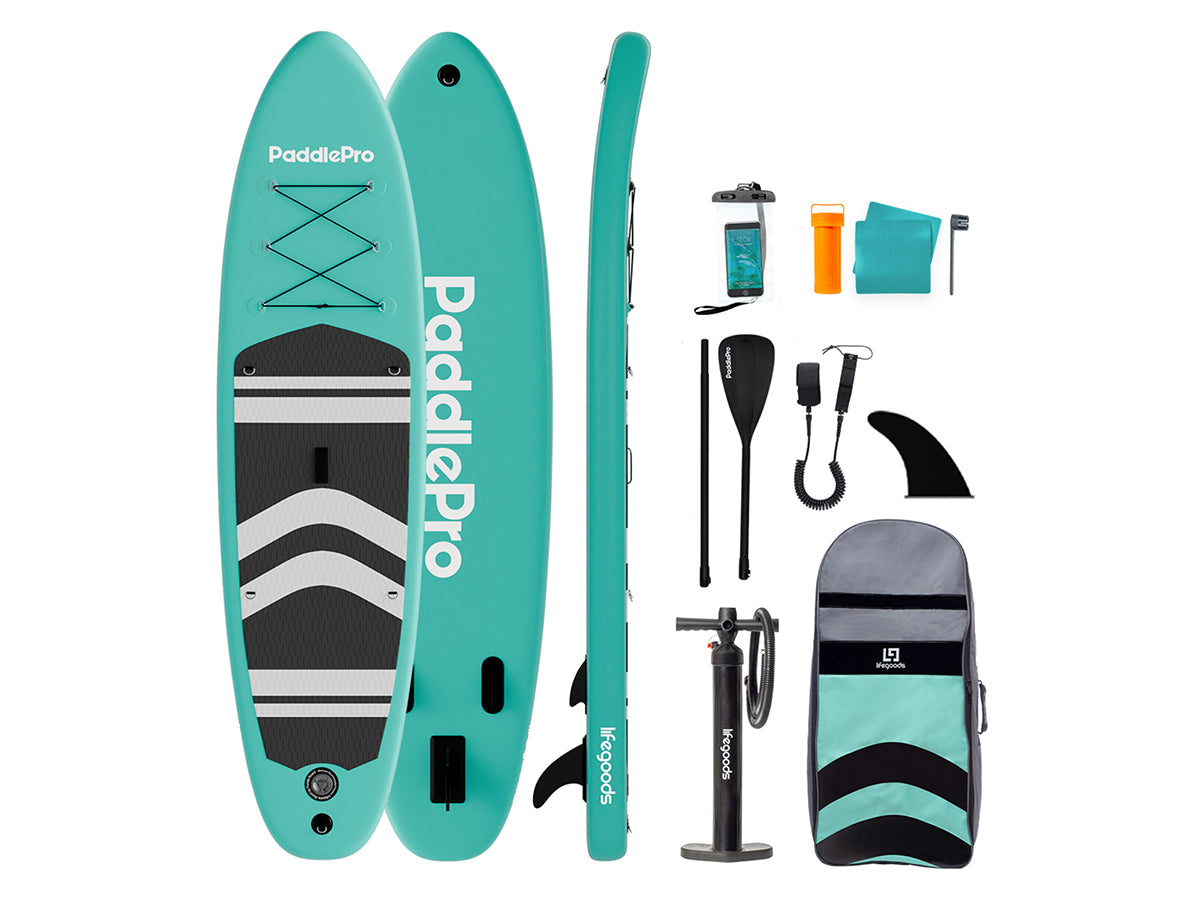 LifeGoods SUP Board - Complete Set - 320 x 81 x 15 cm - 135 kg - Mintgroen/Zwart