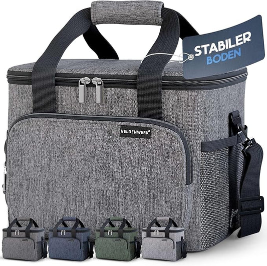 HELDENWERK Grote koeltas, opvouwbaar, geïsoleerde koelbox, thermotas, lekvrij en waterdicht, picknicklunchtas, ontbijttas, thermotas, isoleertas