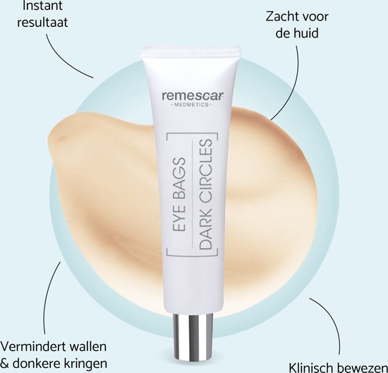 Remescar Wallen en Donkere Kringen - Oogcrème met anti-aging effect voor vrouwen, verwijdert wallen en donkere kringen in slechts 2 minuten, 8 ml voor maar liefst 180 applicaties