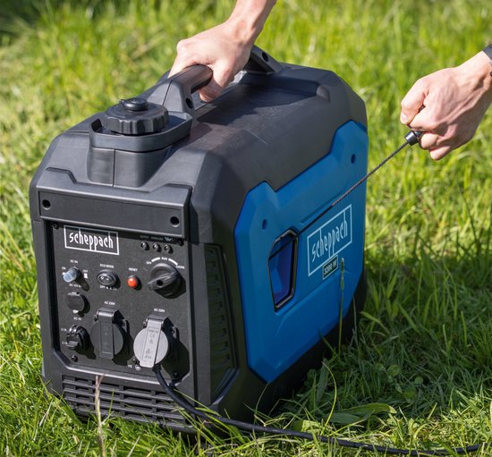 Scheppach Generator Benzine SG3500i - 3500W - Inverter Generator - 4,8pk - Aggregaat met 2x 230V, 1x 12V & 2xUSB-poorten - Benzine stroomgenerator