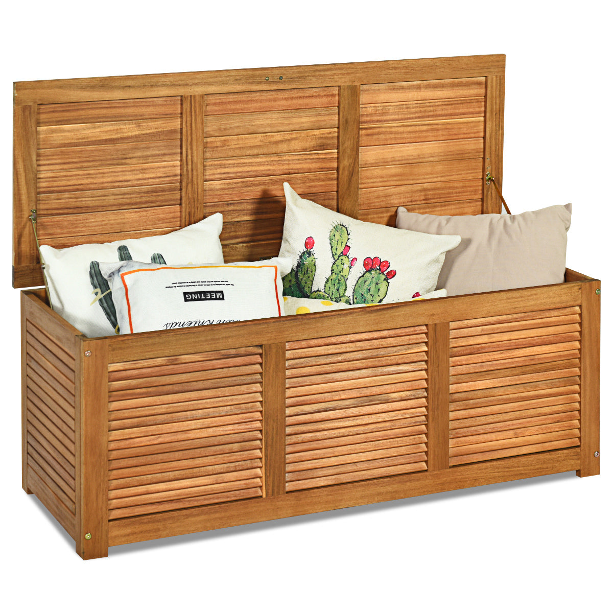 Coast Acaciahouten Opbergbox Tuin - 150 kg Draagvermogen, Buiten, Kussens - 120 x 45 x 45 cm - Acaciahout - Natuur