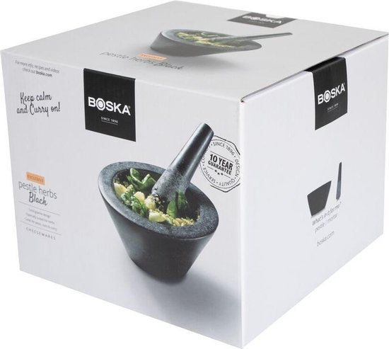 Boska Vijzel Herbs - Graniet - Met stamper - Zwart - Ø 17,5 cm