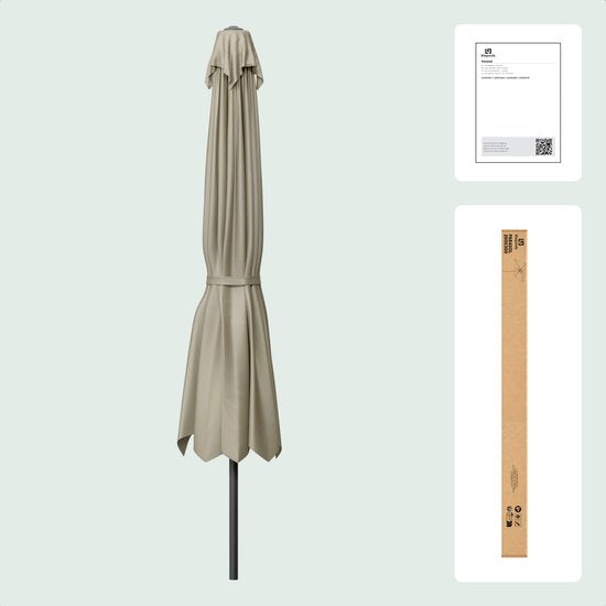 LifeGoods Parasol - Tuin - 200x300cm - 30° Kantelbaar - Waterdicht - UPF50+ - Taupe
