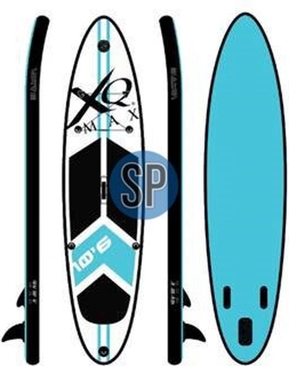 XQ Max Sup board beginners 320 cm - 6-delige set - Blauw Zwart