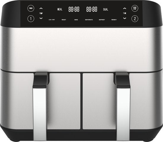 Niceey Dubbele Airfryer XXL - 8L - 2460W - Zilver