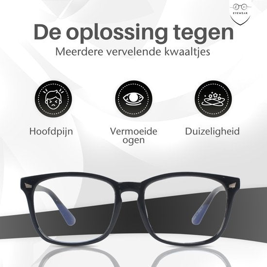 LC Eyewear Computerbril – Blue Light Bril – Blauw Licht Filter – Unisex – Zwart
