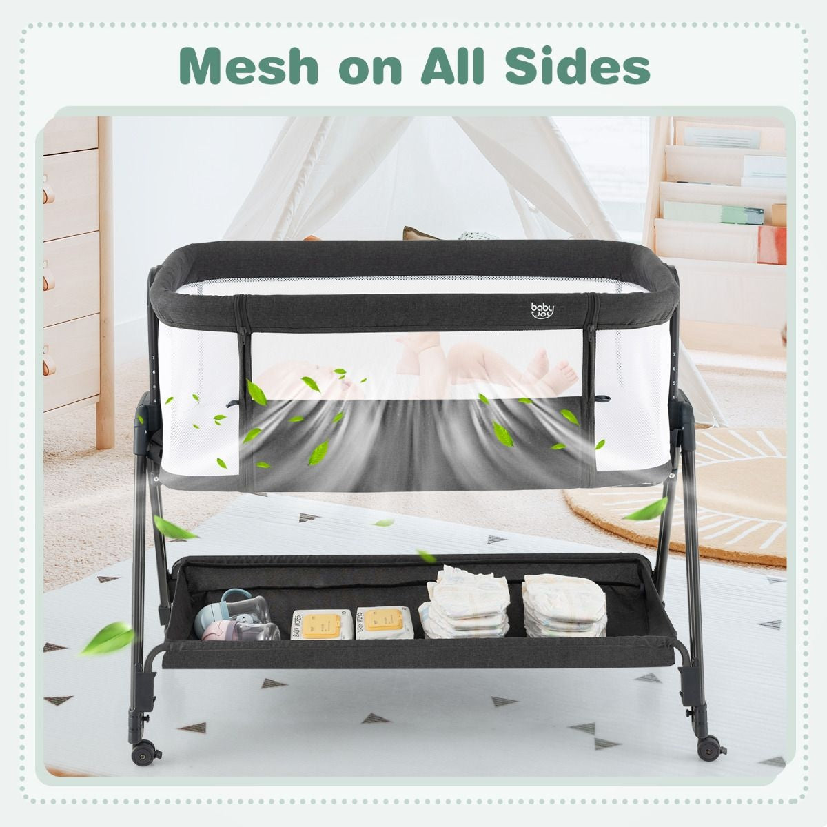 Coast Babybed - Opvouwbaar - Reiswieg - Max. 9 kg - Zwart