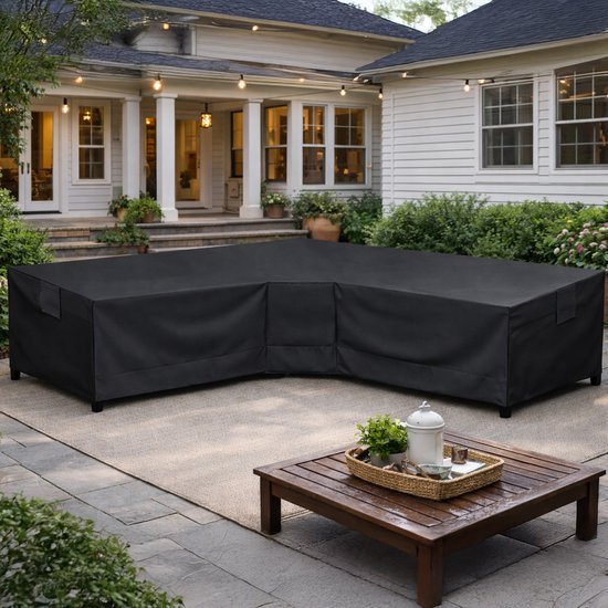 Villux Beschermhoes Tuinbank - Beschermhoes Tuinmeubelen - Hoes Tuinmeubelen - Hoes Tuinset - Loungeset - Waterdicht - Hoes Loungeset - 420D - 300/98 x 300/98 x 70cm