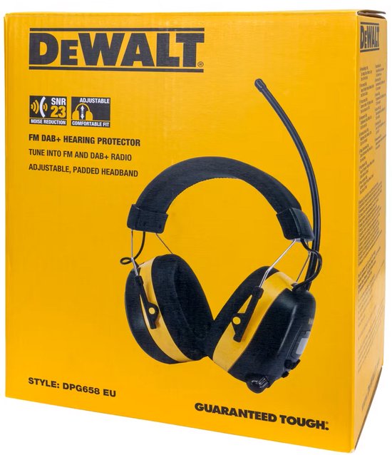 DeWalt DPG658-EU - Gehoorbeschermer - FM - DAB+ - AUX - Batterij - Elektronisch Display