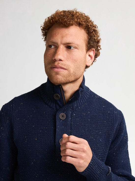 Petrol Industries - Heren Gemêleerde Trui Buffalo - Blauw - Maat S