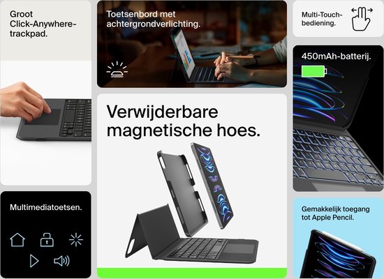 Belkin Everyday-hoes met toetsenbord en houder voor iPad Air 10,9/11" en iPad Pro 11" - AZERTY