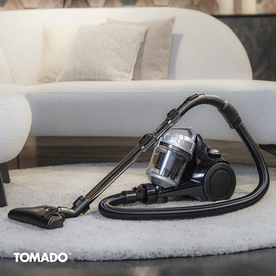 Tomado TVC2001B - Stofzuiger zonder stofzak - 2 liter - Zakloos - HEPA 12 filter - Lichtgewicht - Zwart