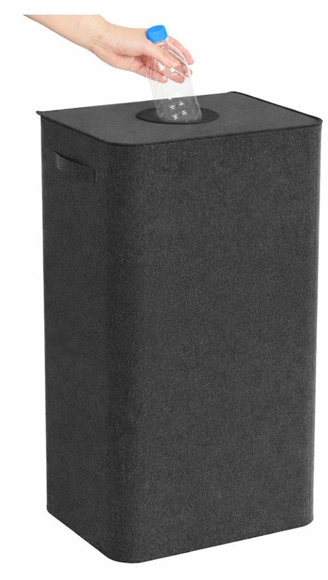Ceruzo Statiegeld Container – 100L – Met Uitneembare Lege Flessentas – Opvouwbaar – Zwart
