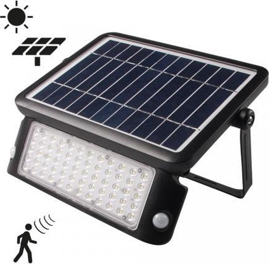 LED's Light Solar LED Schijnwerper met Bewegingssensor - 3 standen - Draadloos - 1080 Lumen - Zwart