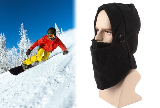 Balaclava - ski/snowboard gezichtsmasker - nekwarmer uniseks zwart