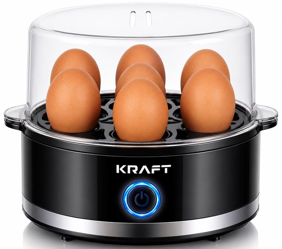KRAFT Eierkoker Zwart - 7 Eieren - Elektrisch Eieren Koken