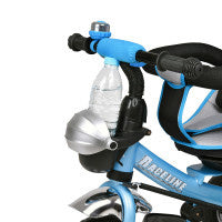 Spielwerk Driewieler met Duwstang \u2013 Afneembare Mand Zonnekap - Blauw