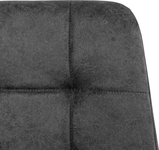 Refurna Eetkamerstoel - Luxe - Microleder - Max. 125 kg - 62 x 51 x 85 cm - Antraciet
