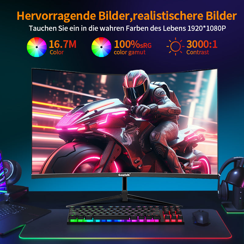 Gawfolk 27-inch curved gamingmonitor - Full HD - 100 Hz