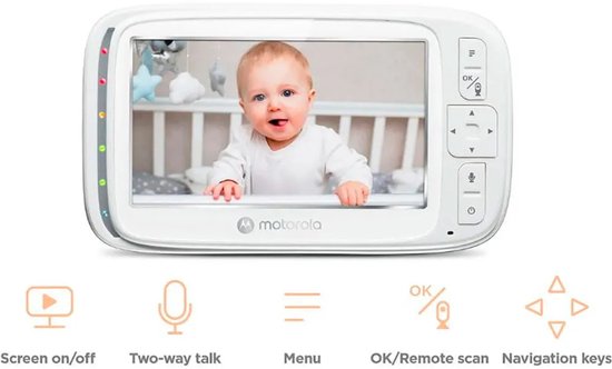 Motorola Nursery Babyfoon met Camera - Baby Monitor VM75 - Baby Camera met Kleuren Display, Tweeweg Communicatie, Slaapliedjes en Infrarood Nachtvisie - 300M Bereik