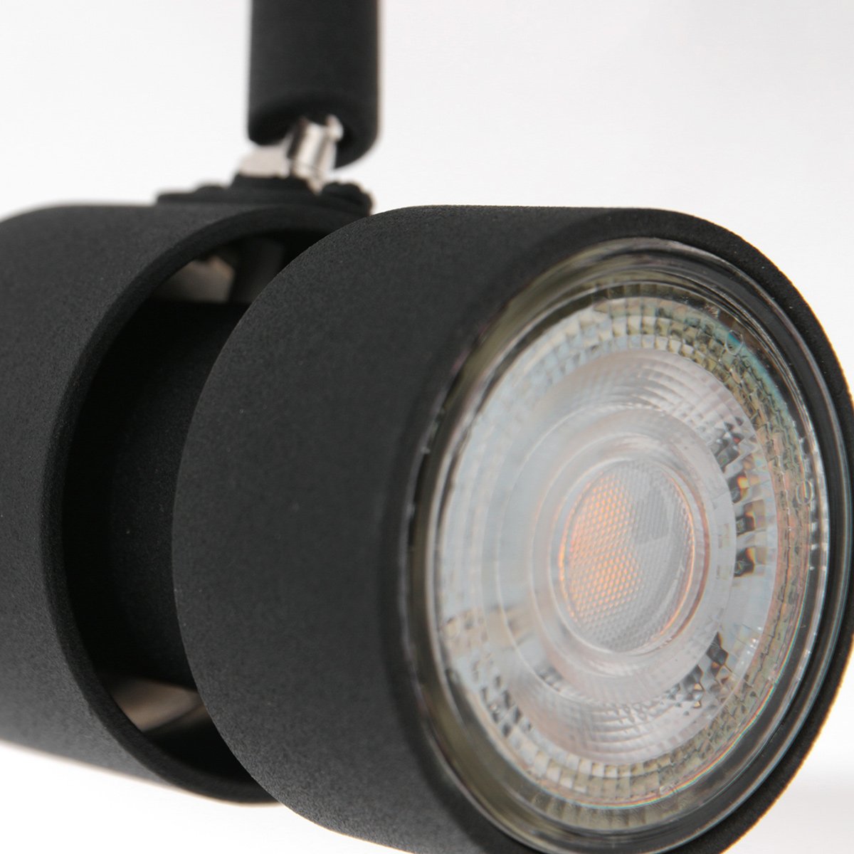 Spot Natasja 7904ZW zwarte 4-lichts plafondspot van metaal met dimbaar GU10 licht, 90 cm breed - Steinhauer Modern design