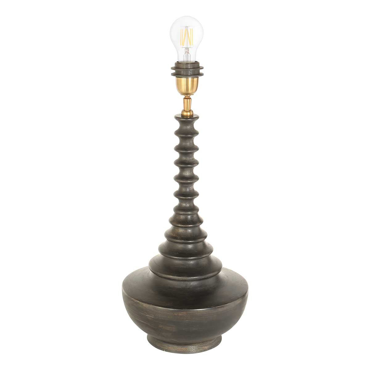 Anne Lighting tafellamp Bois - zwart - hout - 27 cm - E27 fitting - 3677ZW