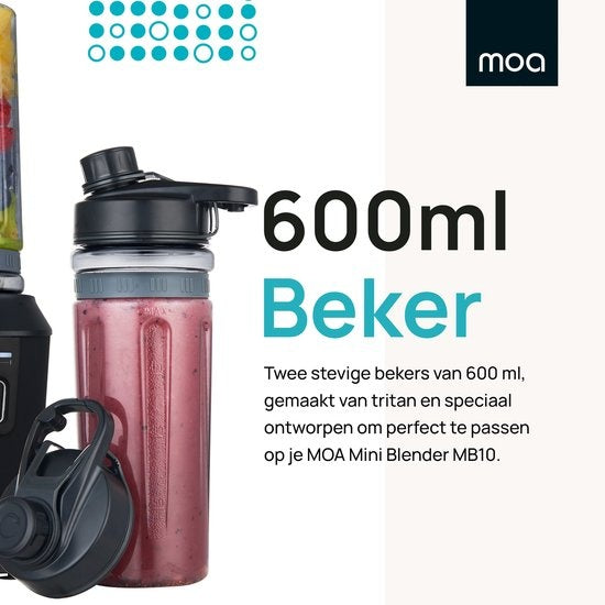 MOA Blender To Go MBC10 Extra Bekers - Bekers To Go - 2 tritan bekers van ieder 600ml - MBC10