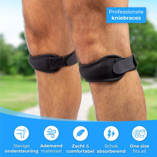 Nuvance - Patellabrace - Kniebrace - Set van 2 Kniebraces - Knieband voor Ondersteuning - Kniebandage voor Sport