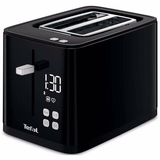 Tefal Smart & Light TL6408 - Broodrooster XL - 4 Sneden brood - Digitaal Display - 7 Bruiningsniveau's - Uitneembare kruimellade