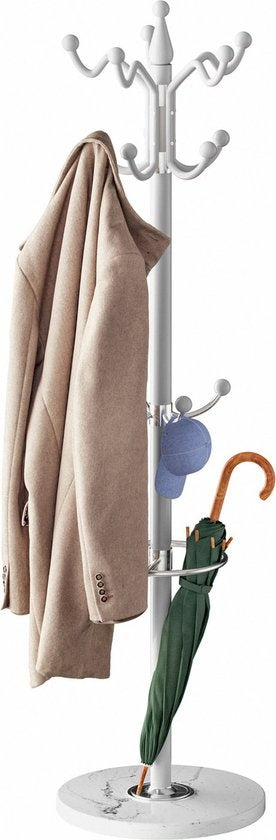Casaria Kapstok - Staand 14 haken Draaibaar 37x37x175cm - Wit