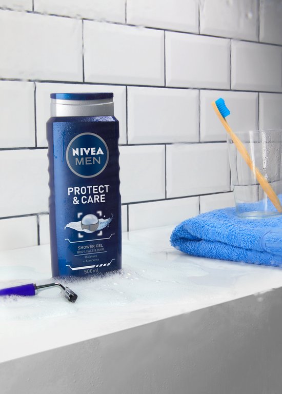 NIVEA MEN Protect & Care Douchegel - 3-in-1 Douchegel Met aloë vera - Shampoo - 500ml