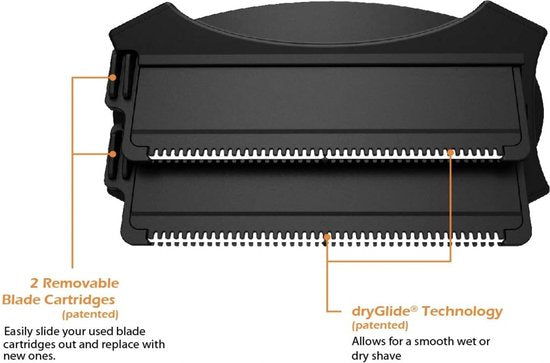 baKblade Back Shaver Elite – Rug Scheren Mannen - Rug Scheerapparaat met 2 Scheermesjes - Makkelijk Rughaar Verwijderen met Backblade - Bodytrimmer Heren - Bodygroomer