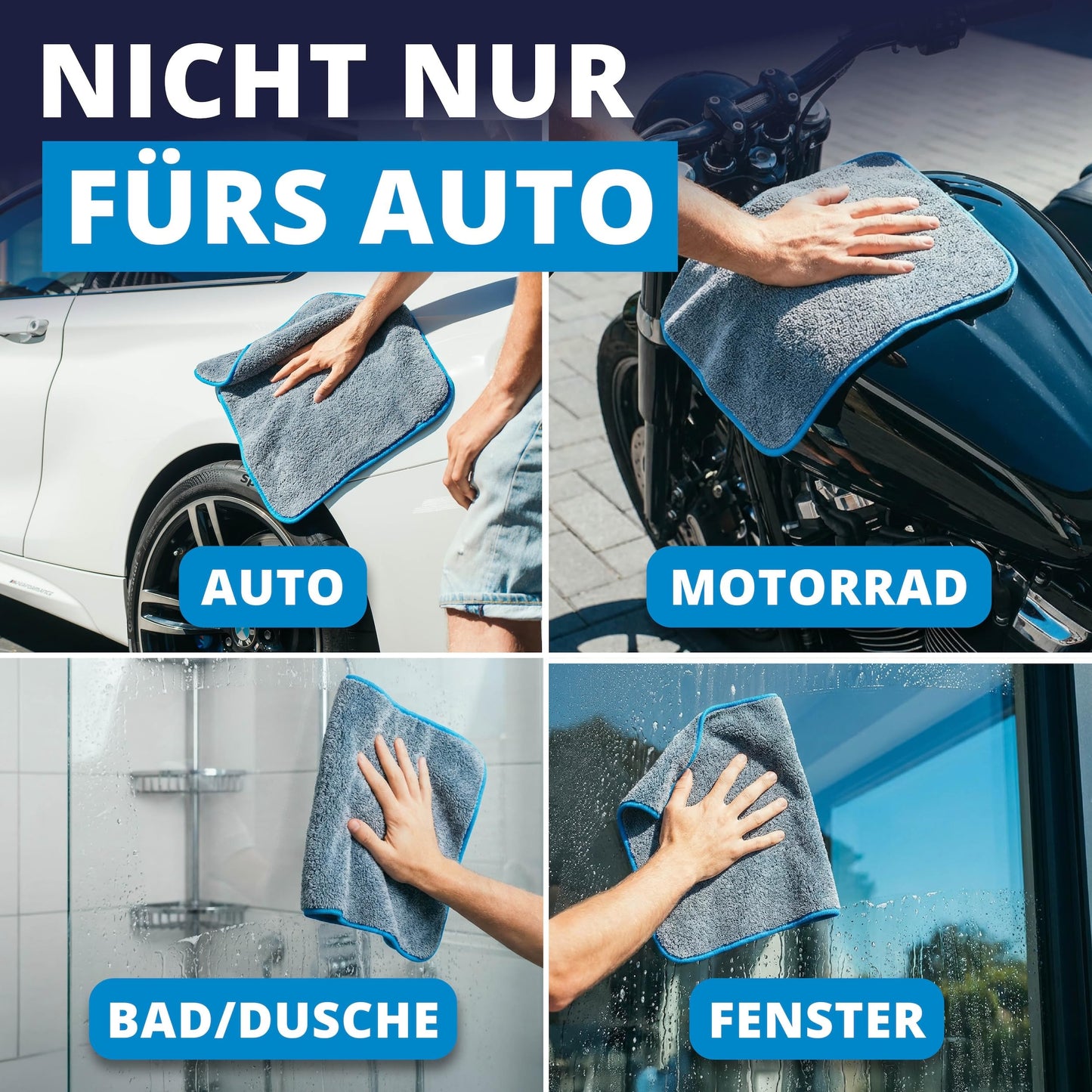 Licargo microvezeldoeken voor auto set van 2 - 1100 GSM - 40 x 40 cm - pluisvrij en lakvriendelijk