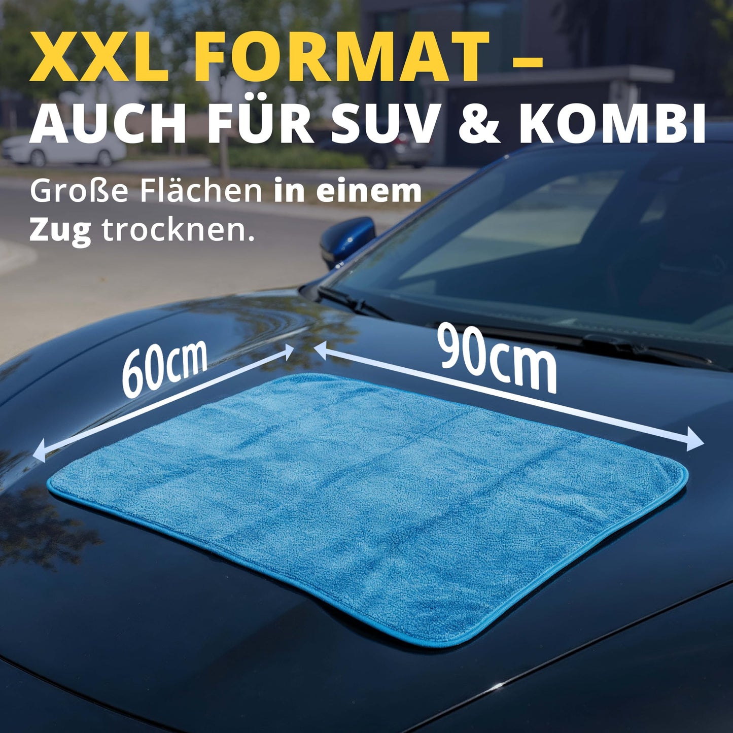 LICARGO Auto droogdoek XXL - microvezel droogdoek - 90 x 60 cm - 550 GSM - blauw